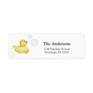 Rubber Duck Return-adres Etiket