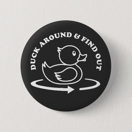(Rubber) Duck rond en ontdek Funny Ronde Button 5,7 Cm (Voorkant)