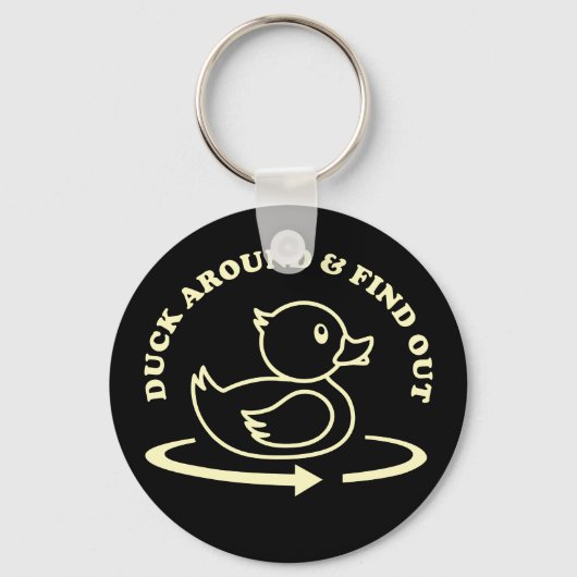 (Rubber) Duck rond en ontdek Funny Sleutelhanger (Voorkant)