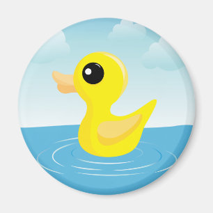 Rubber Duck Round Magnet Magneet