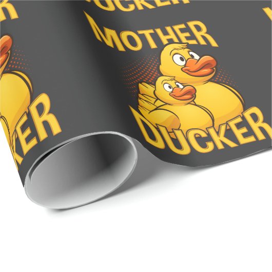 Rubber Duck Rude en Sarcasm Pun Cadeaupapier (Rol Hoek)