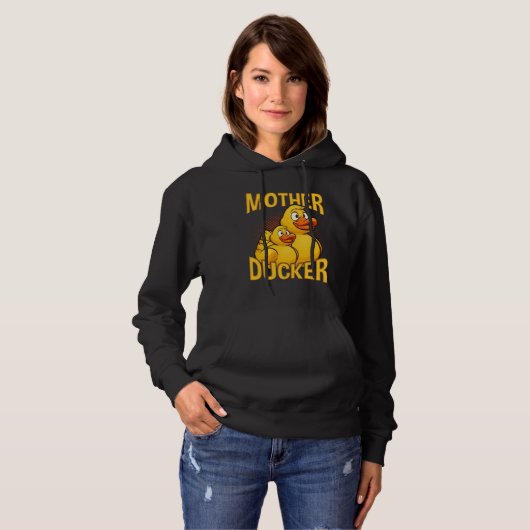 Rubber Duck Rude en Sarcasm Pun Hoodie (Voorkant volledig)