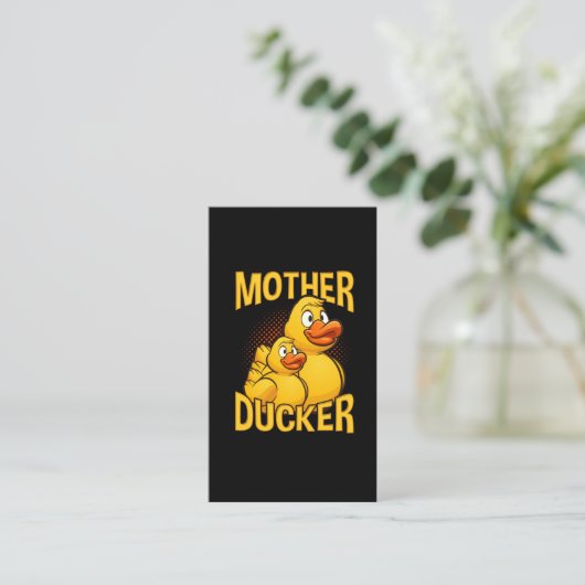Rubber Duck Rude en Sarcasm Pun Visitekaartje (Staand voorkant)