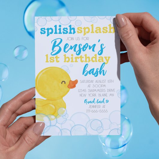 Rubber Duck Splish Splash Verjaardag Kaart