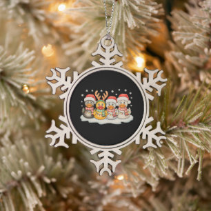 Rubber Duck Squad Kerstman Rendier Kerstverlichtin Tin Sneeuwvlok Ornament