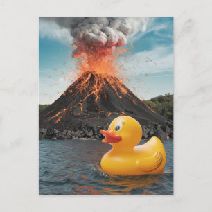 Rubber Duck Surreal vulkaan Briefkaart