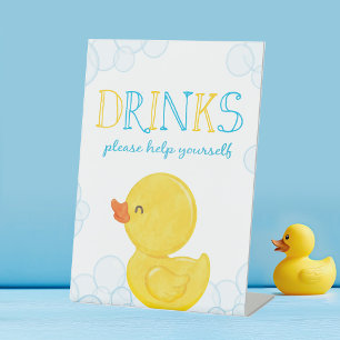 Rubber Duck Verjaardag of Baby shower Drinken Part Reclamebord Met Voetstuk
