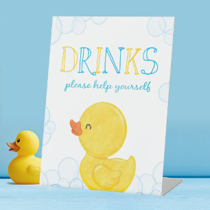 Rubber Duck Verjaardag of Baby shower Drinken Part Reclamebord Met Voetstuk