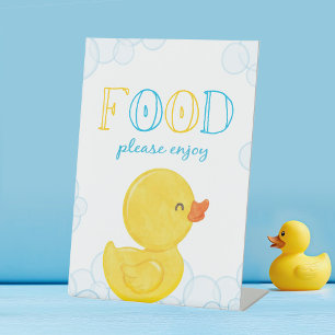 Rubber Duck Verjaardag of Baby shower Food Party Reclamebord Met Voetstuk