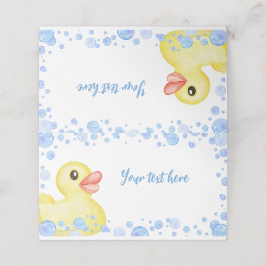 Rubber Duck Verjaardag Plaats Kaart (Buitenkant ongevouwen)