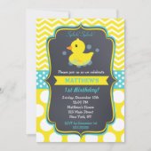 Rubber Duck verjaardagsfeestje uitnodigingen (Voorkant)