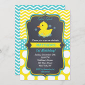 Rubber Duck verjaardagsfeestje uitnodigingen (Voorkant / Achterkant)