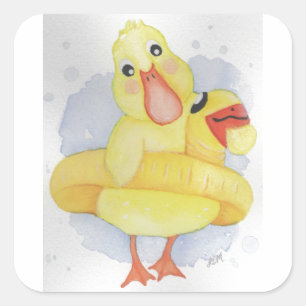 Rubber Duck Vierkante Sticker