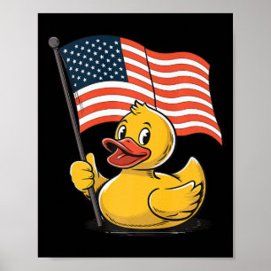 Rubber Duck Vlag Onafhankelijkheidsdag Bath Duck P Poster