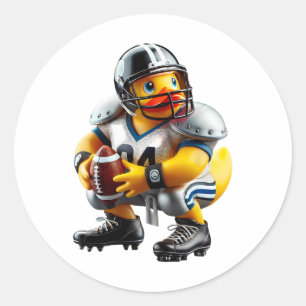 Rubber Duck Voetbal Speler Ducky Duckie Mannen Vro Ronde Sticker