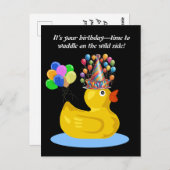 Rubber Duck vrolijke Fun en Quirky verjaardag Briefkaart (Voorkant / Achterkant)