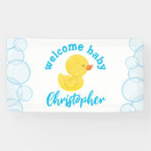 Rubber Duck Welcome Baby Naam Hangende Vinyl Banne Spandoek (Horizontaal)