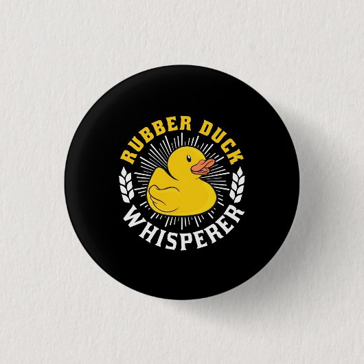 Rubber Duck Whisperer Ronde Button 3,2 Cm (Voorkant)