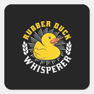 Rubber Duck Whisperer Vierkante Sticker