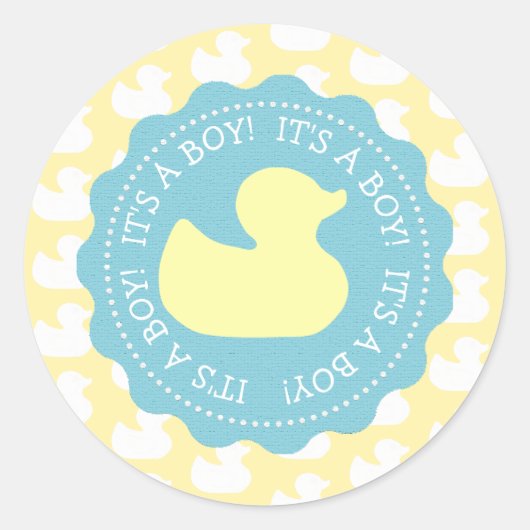 Rubber Duckie Baby shower Ronde Sticker (Voorkant)