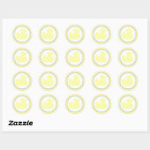 Rubber Duckie Baby shower Ronde Sticker (Vel)