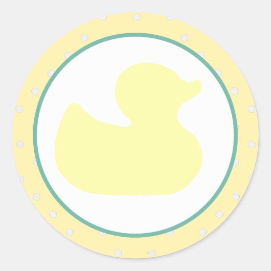 Rubber Duckie Baby shower Ronde Sticker (Voorkant)