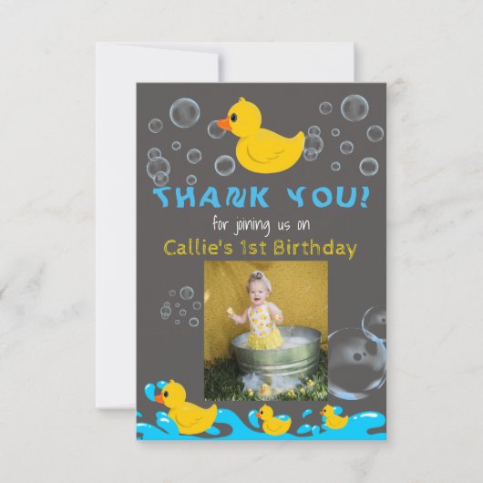 Rubber Duckie Birthday Bedankt voor je creditcard (Voorkant)