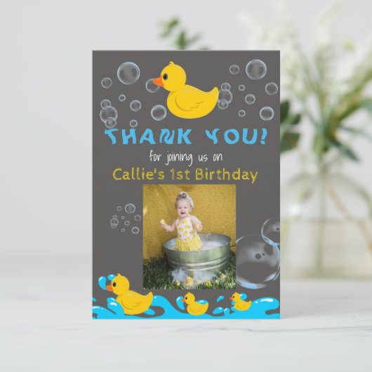 Rubber Duckie Birthday Bedankt voor je creditcard (Staand voorkant)