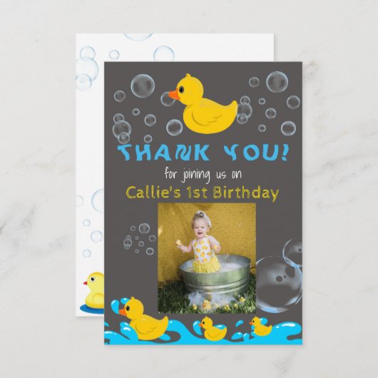 Rubber Duckie Birthday Bedankt voor je creditcard (Voorkant / Achterkant)
