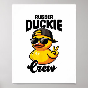 Rubber Duckie Crew Cool Eendje Gele Rubber Eend Poster
