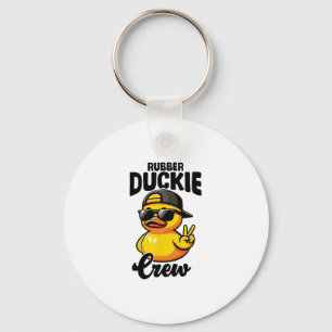 Rubber Duckie Crew Cool Eendje Gele Rubber Eend Sleutelhanger