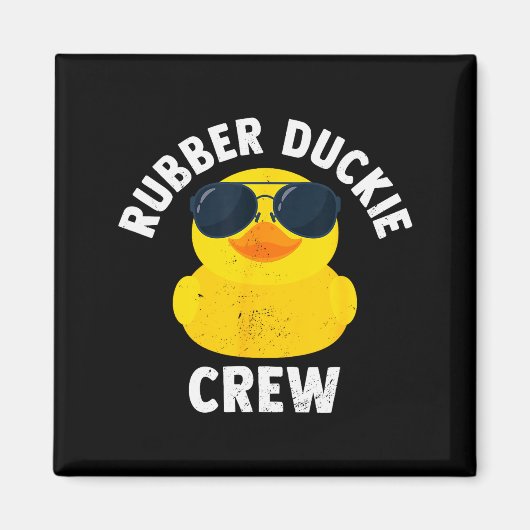 Rubber Duckie Crew Funny Rubber Duck Magneet (Voorkant)