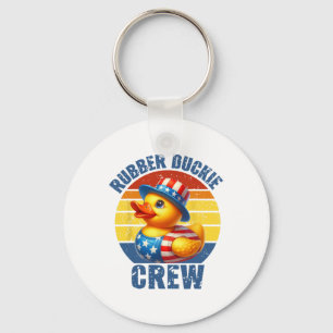 Rubber Duckie Crew Grappige Eend Sleutelhanger