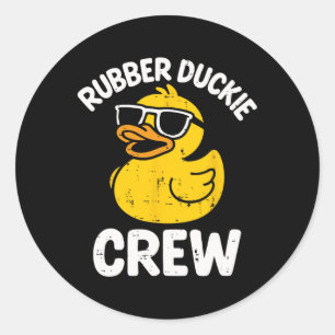 Rubber Duckie Crew Grappige Gele Eend Koele Bende Ronde Sticker