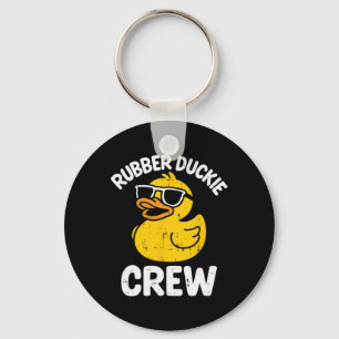 Rubber Duckie Crew Grappige Gele Eend Koele Squad Sleutelhanger