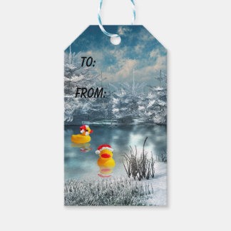 Rubber duckie kerst cadeaulabel