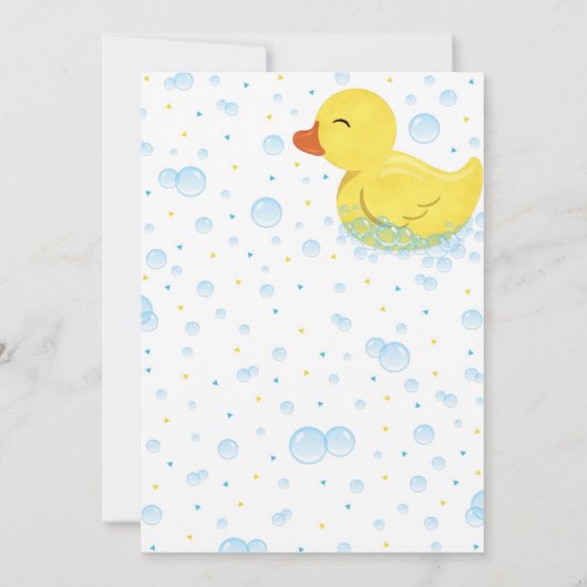 Rubber Duckie Verjaardag Uitnodiging, Rubber Ducky Kaart (Achterkant)