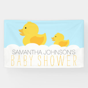 Rubber Duckies Geel Neutraal Baby shower Spandoek