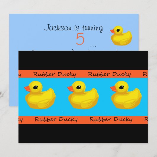 Rubber Ducky Anniversaire Invitations (Devant / Derrière)