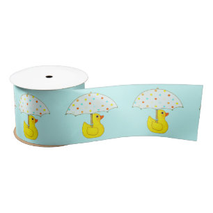 Rubber Ducky Baby Ducking Umbrella Satin Ribbon Lint
