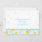 Rubber Ducky Baby shower Dank u blauw en geel Bedankkaart (Achterkant)