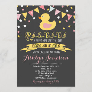 Rubber Ducky Baby shower INvitatie Kaart