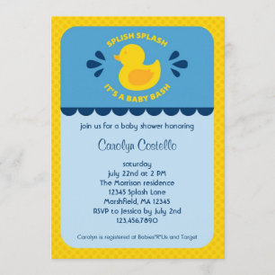 Rubber Ducky Baby shower Invitation Kaart