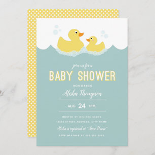 Rubber Ducky Baby shower Invitation Kaart