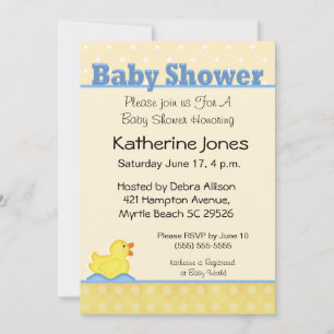 Rubber Ducky Baby shower Invitation Kaart