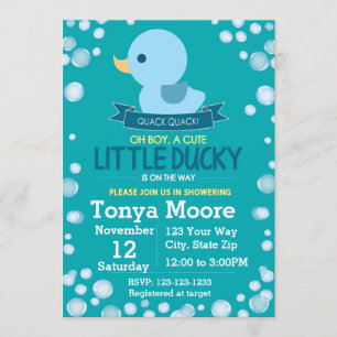 Rubber Ducky Baby shower Invitation Kaart