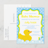 Rubber Ducky Baby shower Invitation Uitnodiging Briefkaart (Voorkant / Achterkant)