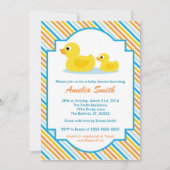 Rubber Ducky Baby shower Invitation - Unisex, Boy Kaart (Voorkant)