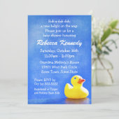 Rubber Ducky Baby Shower Invitations Kaart (Staand voorkant)