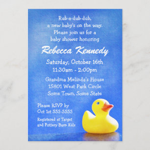 Rubber Ducky Baby Shower Invitations Kaart